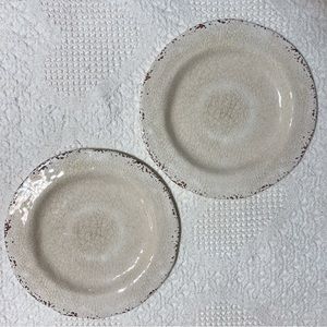 Set of Two Pier 1 Melamine Carmelo Crackle Plates